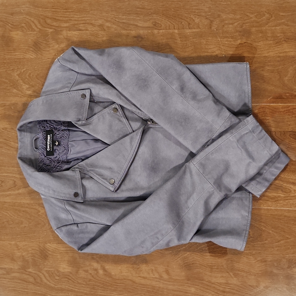 Muted purple leather jacket